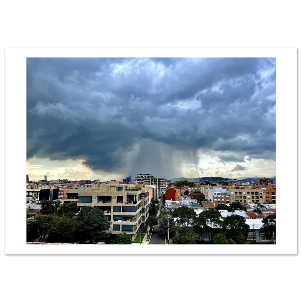 Raining over Bogotá urban landscape fine art photography print by Camilo Tobar