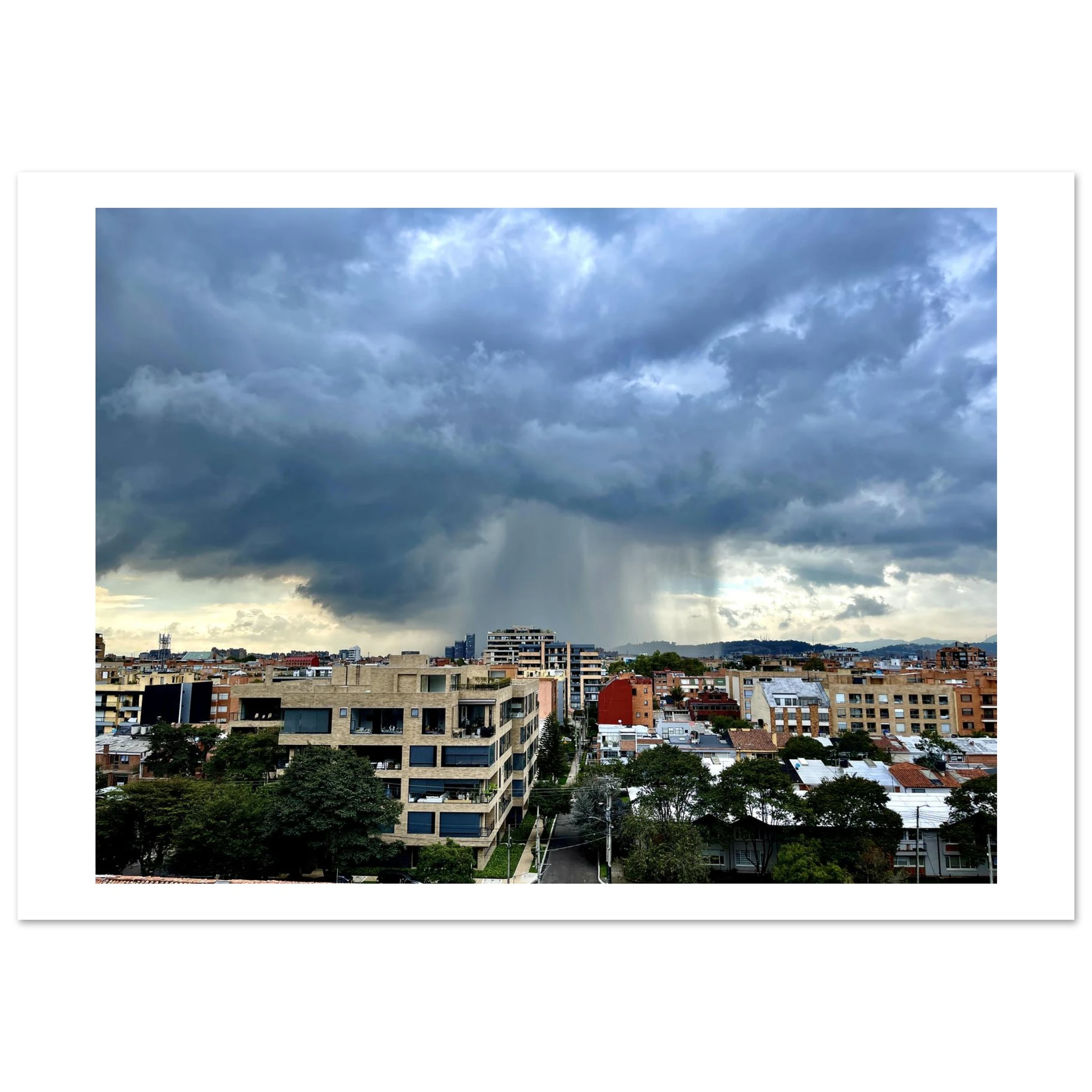 Raining over Bogotá urban landscape fine art photography print by Camilo Tobar