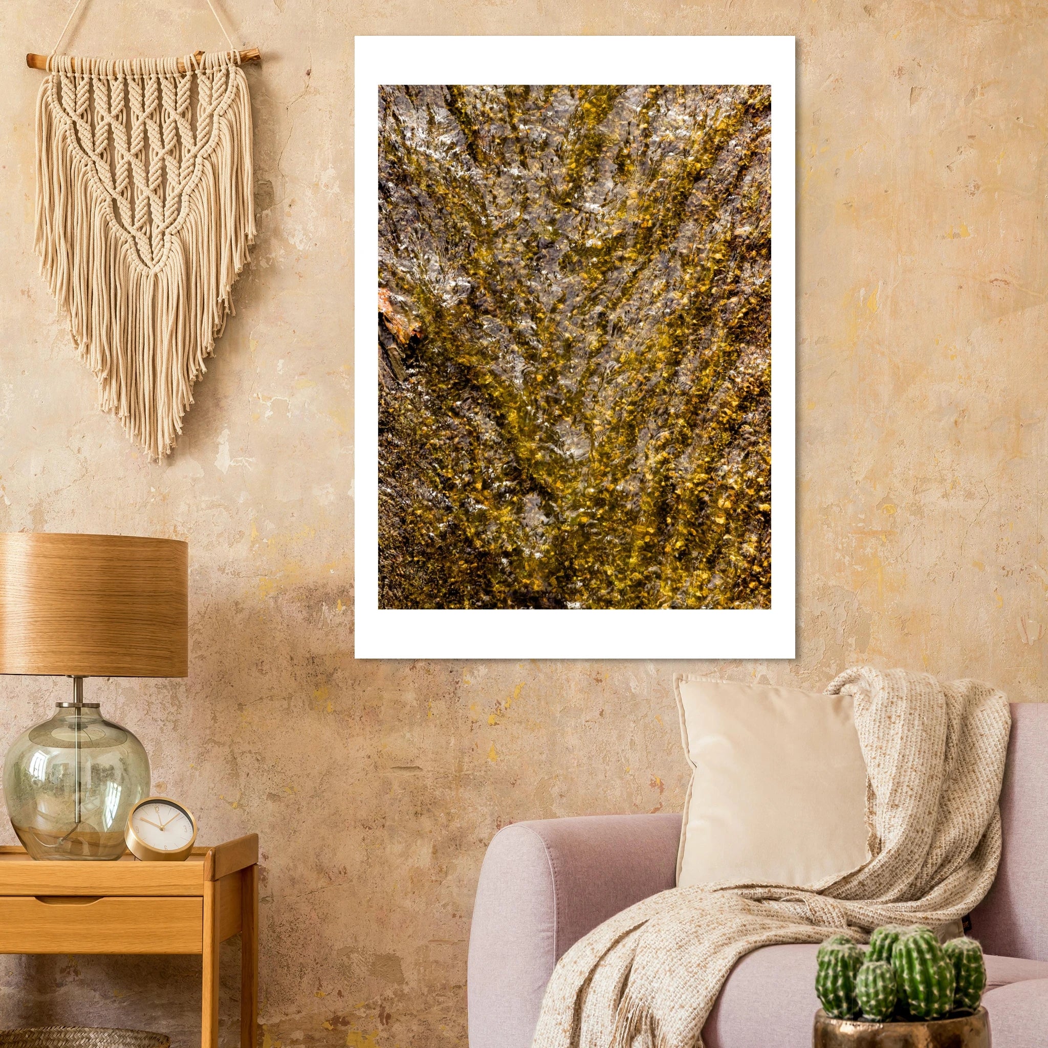 Golden water size reference – large format nature abstract photography print