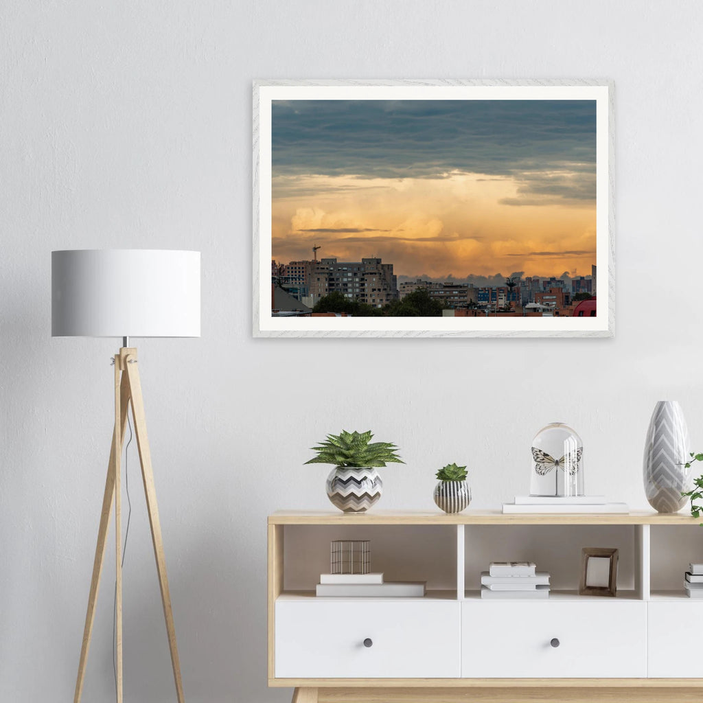 Two color sky vibrant sunset framed fine art print by Camilo Tobar – 70×100cm