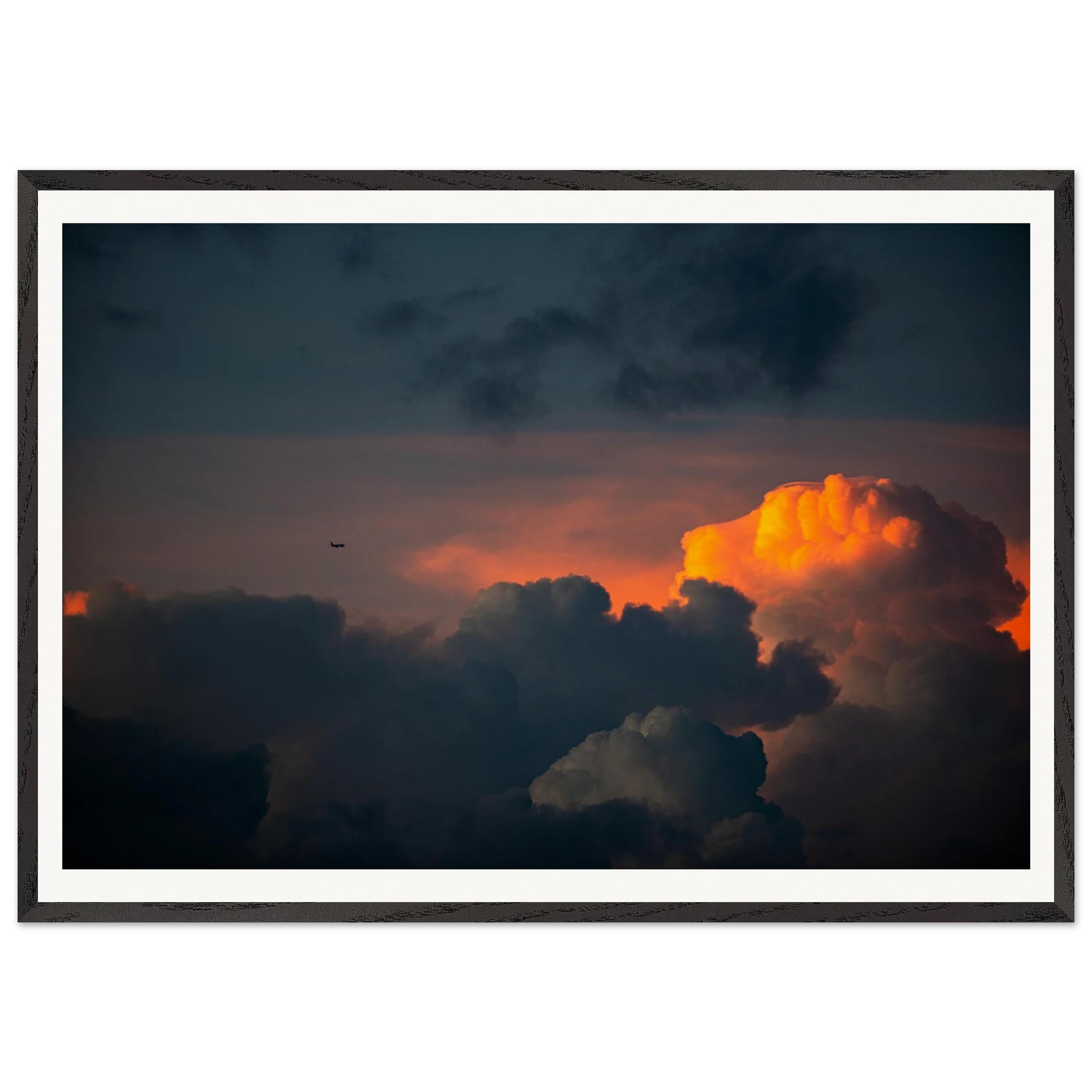 Gigantic Andes cloud framed print displayed in modern interior