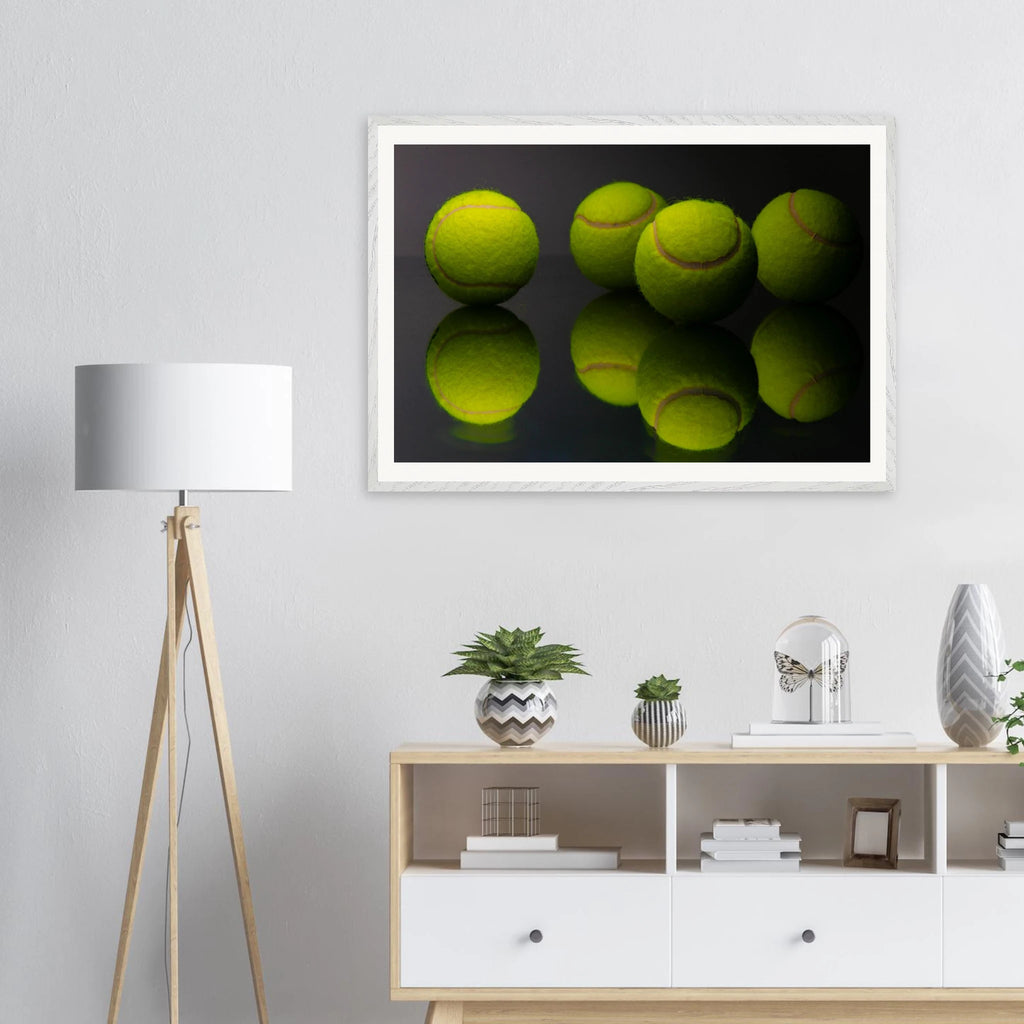 Tennis Ball Communion framed print detail – shatterproof plexiglass protection