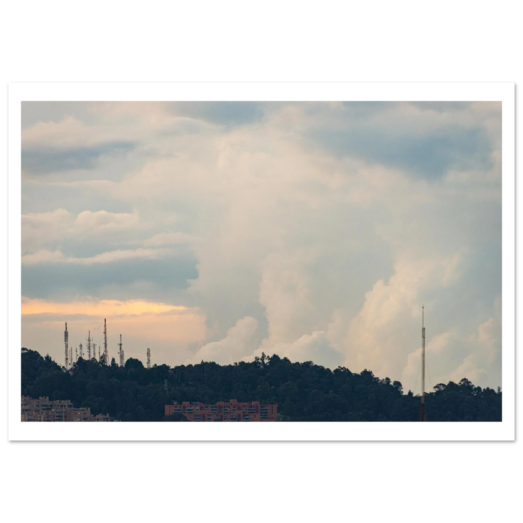 Cloud meets mountain dramatic landscape over Bogotá – fine art photography print by Camilo Tobar