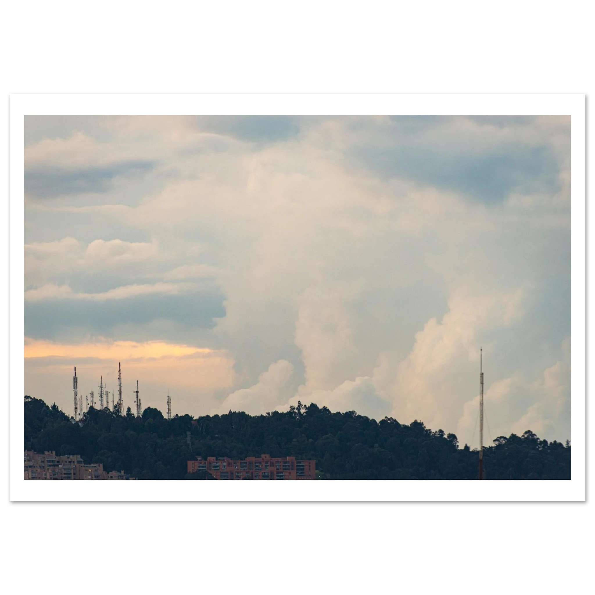 Cloud meets mountain dramatic landscape over Bogotá – fine art photography print by Camilo Tobar