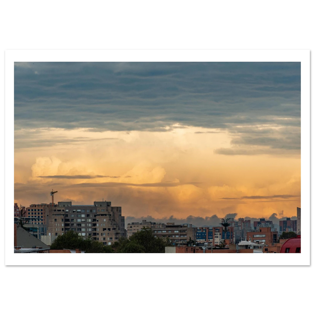 Two color sky vibrant sunset over Bogotá – fine art photography print by Camilo Tobar