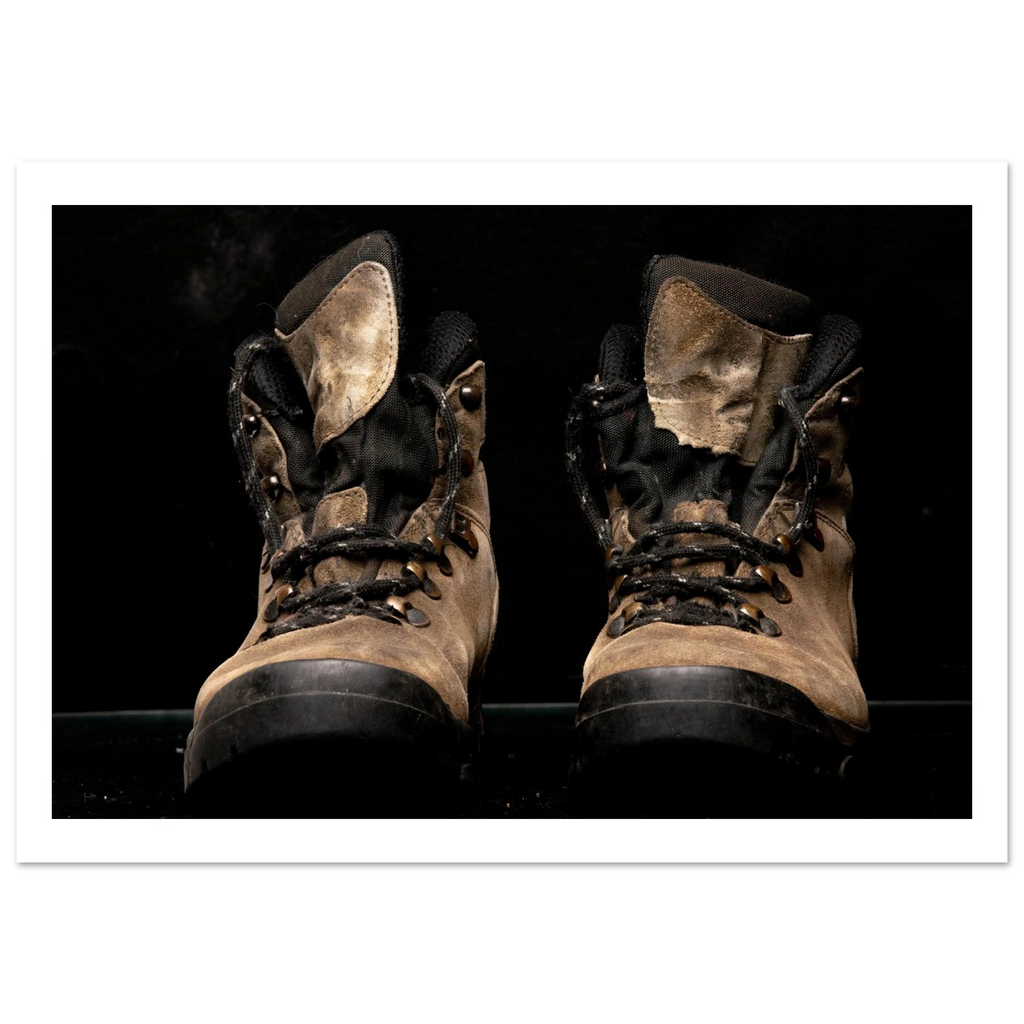 Mountain boots adventure fine art photography print by Camilo Tobar