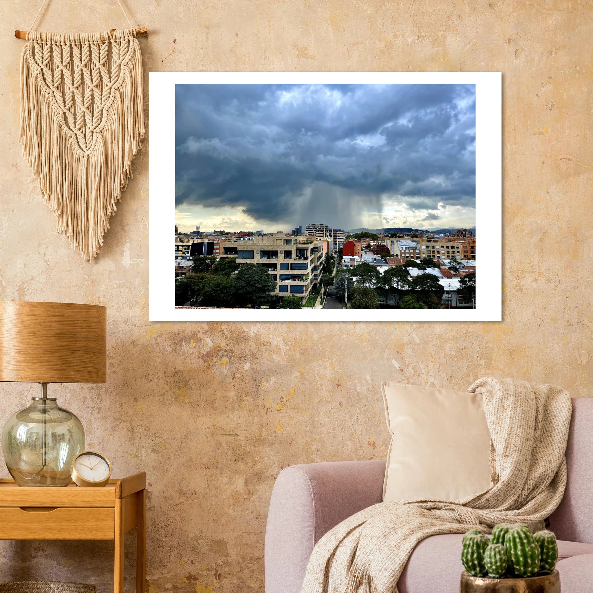 Raining over Bogotá wall art – gicléé print on FSC-certified matte paper