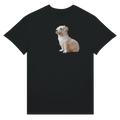 Muñeca dog t-shirt detail – adopted dog portrait apparel