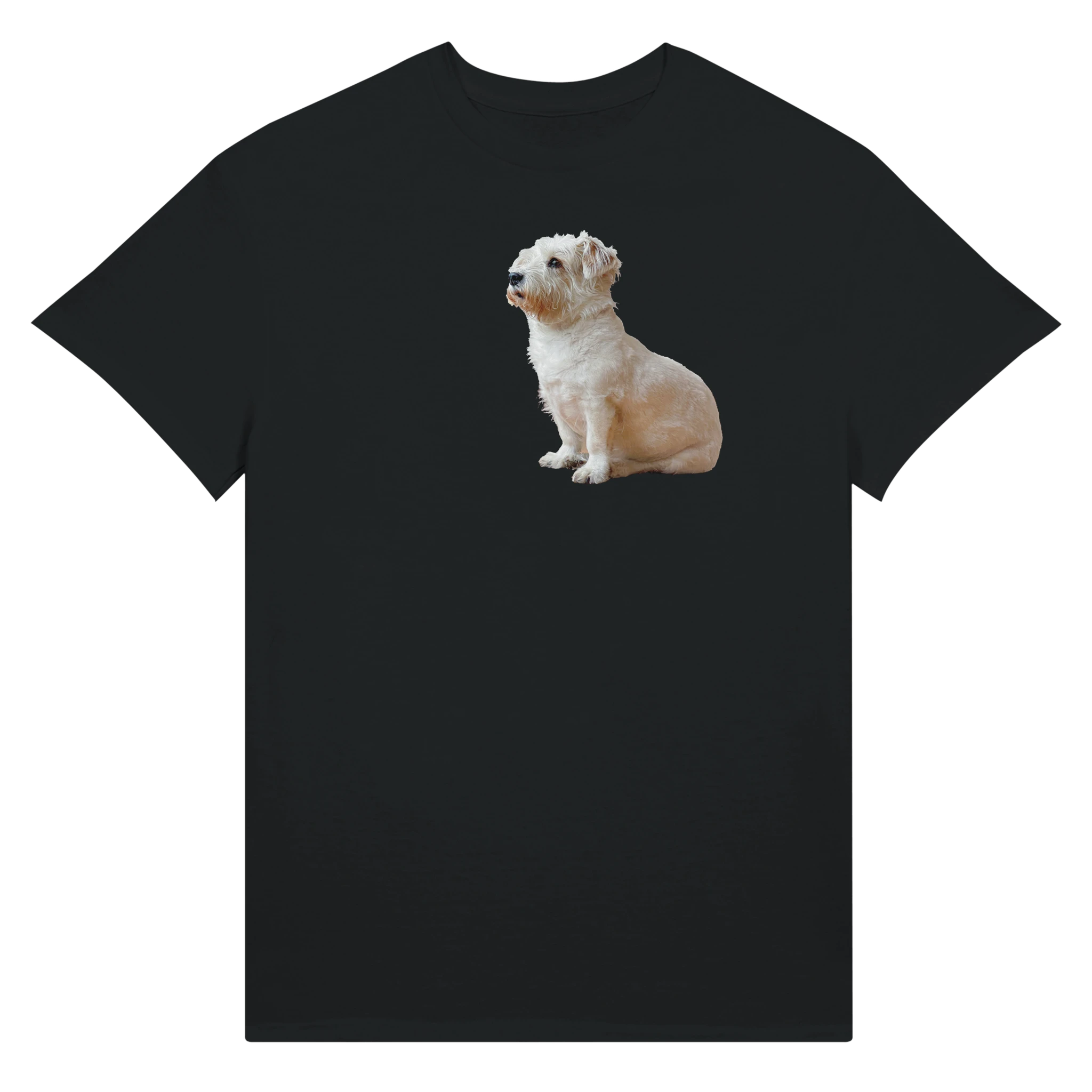 Muñeca dog t-shirt detail – adopted dog portrait apparel