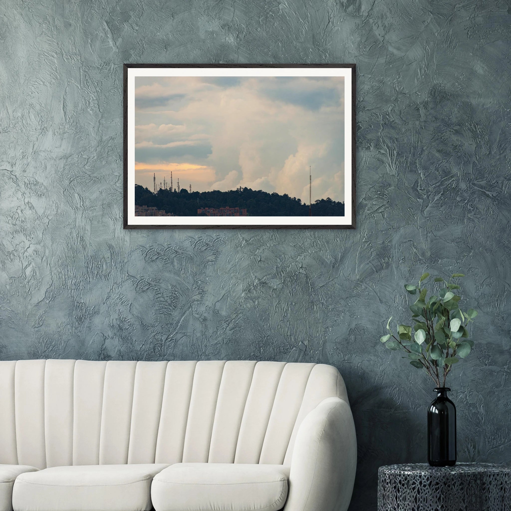 Cloud meets mountain framed wall art – museum quality matte paper in wood frame