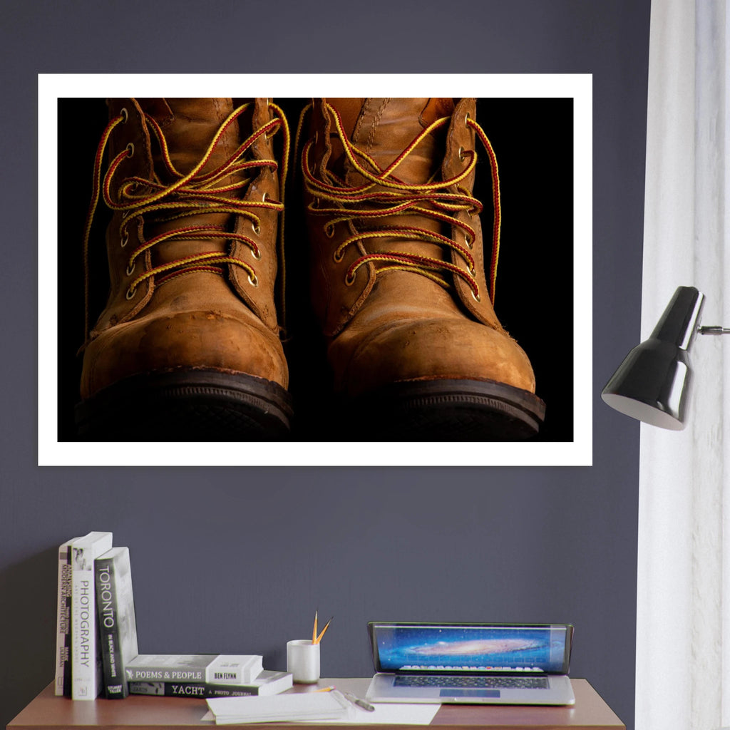 Walking boots wall art – gicléé print on FSC-certified matte paper